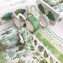 Load image into Gallery viewer, Green Nature Washi Tape Set
