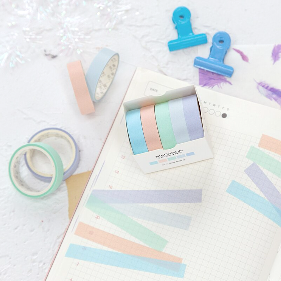 Macaron Color Washi Tape Set - Pastel Colors mysite
