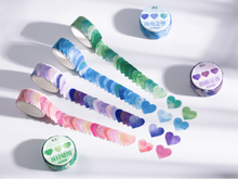 Load image into Gallery viewer, Watercolor Heart Masking Sticker Roll

