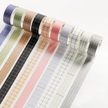 Load image into Gallery viewer, 10 piece washi tape set in simple beautiful plaid patterns that are perfect for note-taking, tone-setting in any notebooks or journal books.
